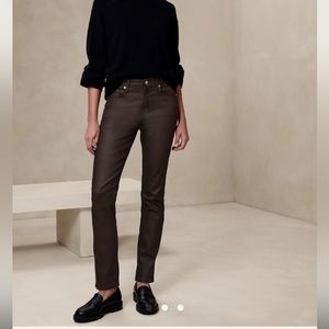 NWT Banana Republic high rise slim coated Jean
